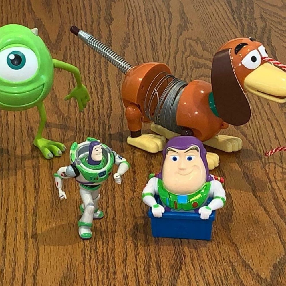 Disney Doll Figure Lot-Toy Story Slinky Dog-Buzz Lightyear-Mike Monsters Inc